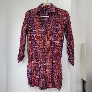 Plenty By Tracy Reese Geo Patterned Romper Sz XS
